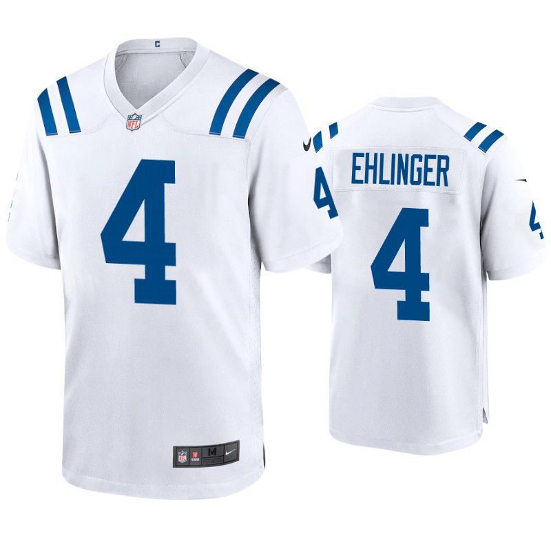 Men Indianapolis Colts 4 Sam Ehlinger Nike White Game NFL Jersey